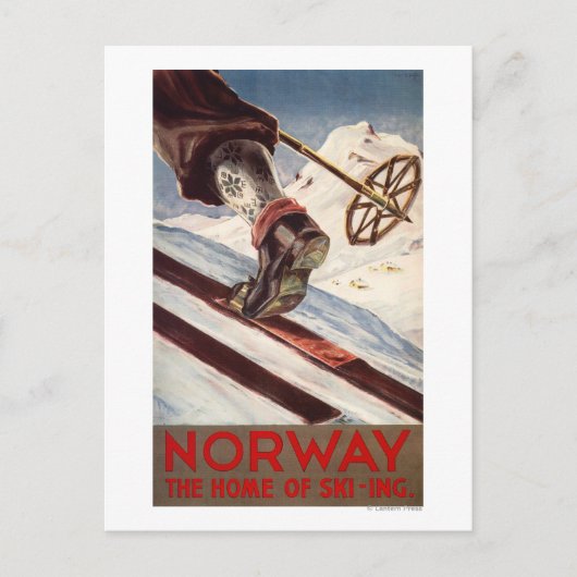 Carte Postale Norvège - La maison du ski (Devant)