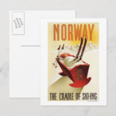 Carte Postale Norvège - Le berceau du ski (Devant / Derrière)
