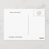 Carte Postale Norvège, marché aux poissons de Bergen (Dos)