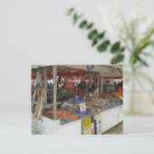 Carte Postale Norvège, marché aux poissons de Bergen (Debout devant)