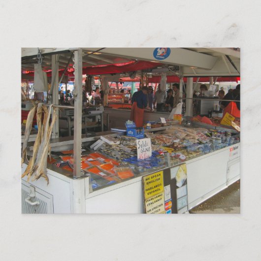 Carte Postale Norvège, marché aux poissons de Bergen (Devant)