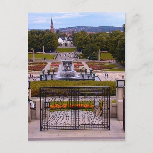 Carte Postale Norvège, Parc au centre d'Oslo (Devant)