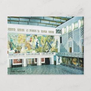 Carte Postale Norvège vintage, Intérieur de la mairie d'Oslo