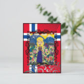 Carte Postale Norvégienne à Bunad (Debout devant)