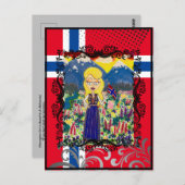 Carte Postale Norvégienne à Bunad (Devant / Derrière)