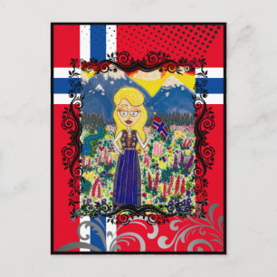 Carte Postale Norvégienne à Bunad