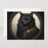 Carte Postale Norwegian Forest black Cat (Devant / Derrière)