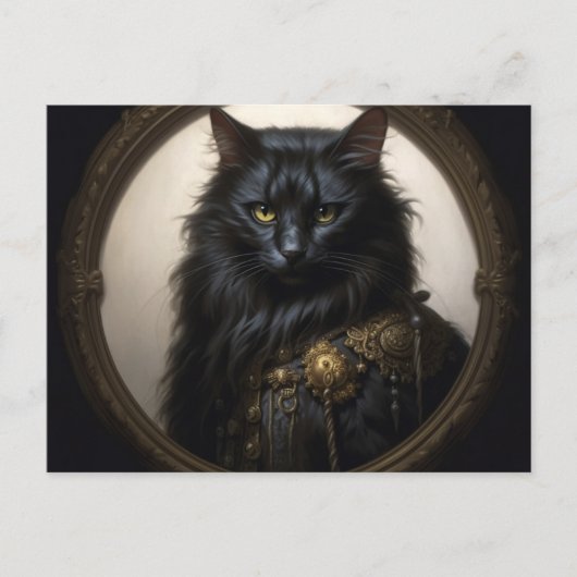 Carte Postale Norwegian Forest black Cat (Devant)