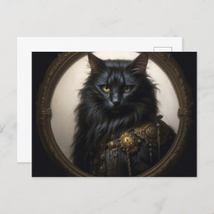 Carte Postale Norwegian Forest black Cat