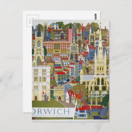 Carte Postale Norwich Angleterre (Devant / Derrière)