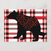 Carte Postale Norwood Rustique Ours Noir Silhouette Sur Plaid (Devant)