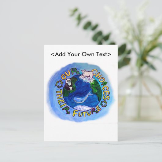 Carte Postale Nos Choix - Recycler, Réutiliser, Réduire Terre Ca (Debout devant)