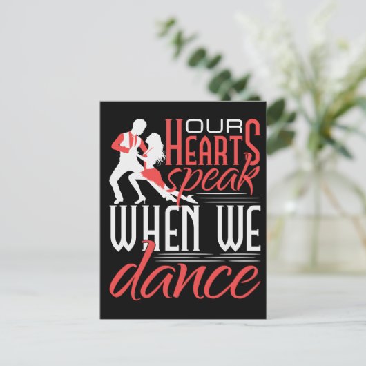 Carte Postale Nos Coeurs Parlent Quand Nous Dansons Salsa (Debout devant)