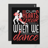 Carte Postale Nos Coeurs Parlent Quand Nous Dansons Salsa (Devant / Derrière)
