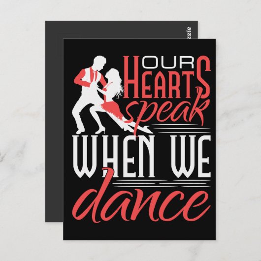 Carte Postale Nos Coeurs Parlent Quand Nous Dansons Salsa (Devant / Derrière)