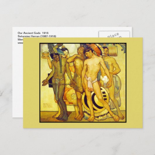 Carte Postale Nos dieux anciens par Saturnino Herran (Devant / Derrière)