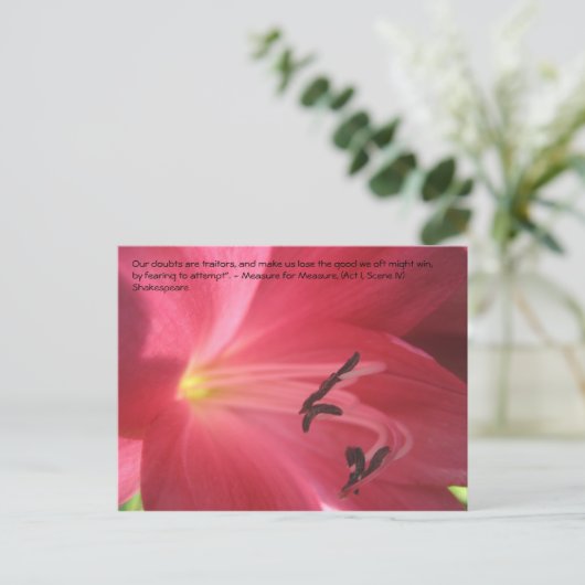 Carte Postale Nos doutes sont des traîtres, et nous font ... (Debout devant)