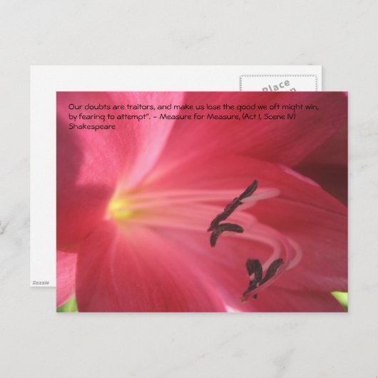 Carte Postale Nos doutes sont des traîtres, et nous font ... (Devant / Derrière)