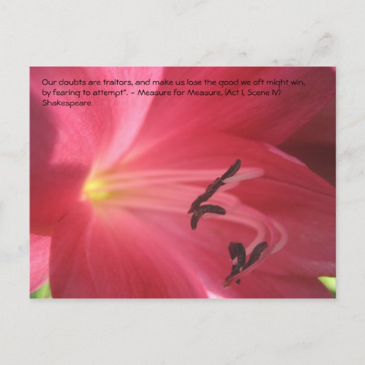 Carte Postale Nos doutes sont des traîtres, et nous font ... (Devant)