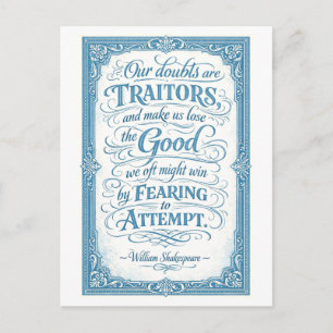 Carte Postale "Nos doutes sont des traîtres" Shakespeare