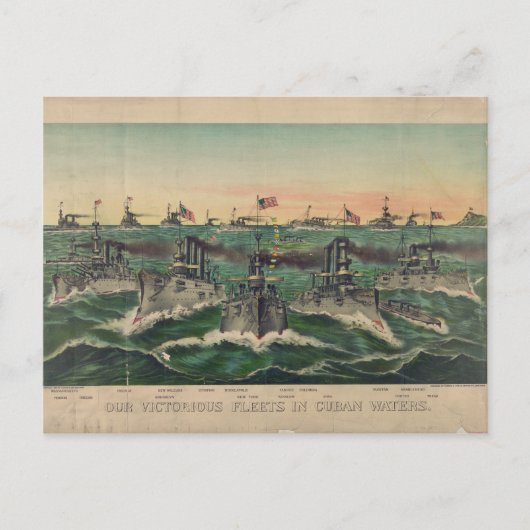Carte Postale Nos flottes victorieuses dans les eaux cubaines Iv (Devant)