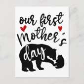 Carte Postale Nos premiers Coeurs de la Fête des mères Mama Bear (Devant)