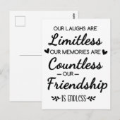 Carte Postale Nos rires sont une amitié sans limite (Devant / Derrière)