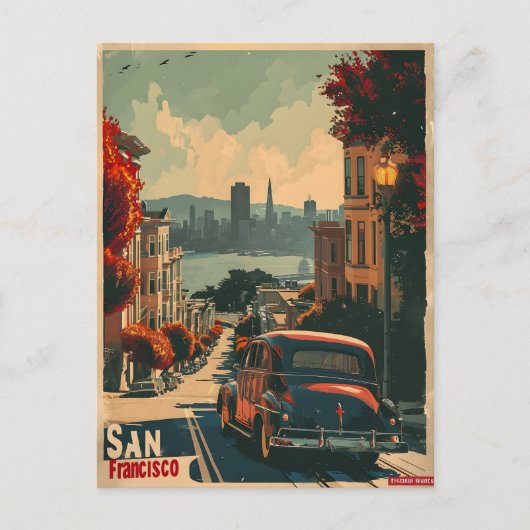 Carte Postale Nostalgie Côtière de San Francisco Vintage (Devant)