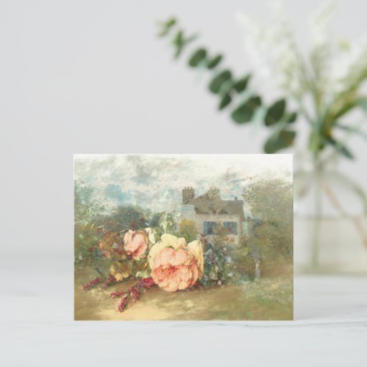 Carte Postale nostalgie rose (Debout devant)