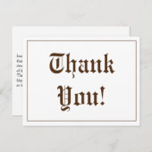 Carte postale nostalgique de "Merci !" (Devant / Derrière)