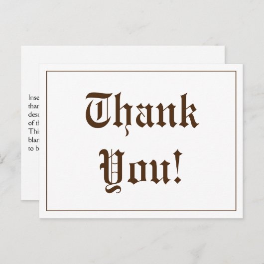 Carte postale nostalgique de "Merci !" (Devant / Derrière)