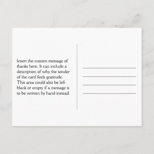 Carte postale nostalgique de "Merci !" (Dos)