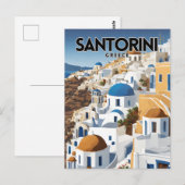 Carte Postale Nostalgique de Santorin Grèce (Devant / Derrière)