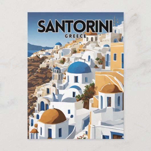Carte Postale Nostalgique de Santorin Grèce (Devant)