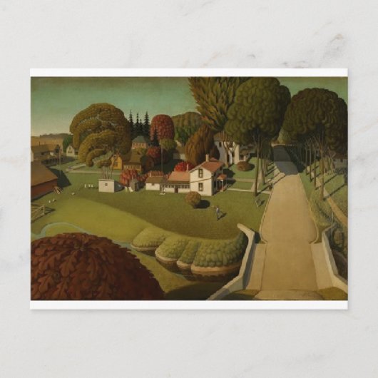 Carte postale Nostalgique Grant Woods Painting (Devant)