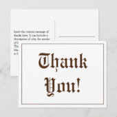 Carte postale nostalgique "Merci !" (Devant / Derrière)