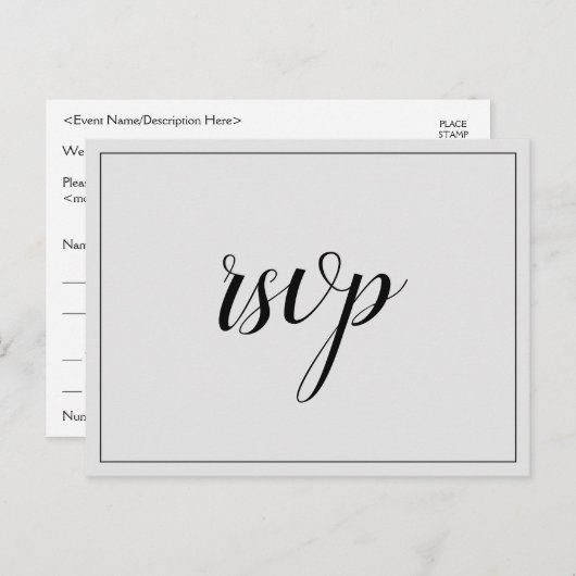 Carte postale nostalgique "rsvp" (Devant / Derrière)