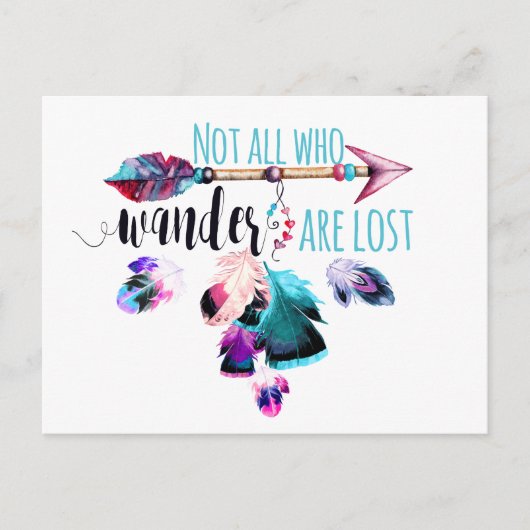 Carte Postale Not All Who Wander Are Lost Bohemian (Devant)