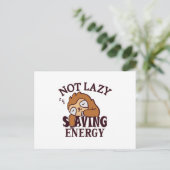 Carte Postale Not lazy Saving Energy (Debout devant)