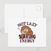 Carte Postale Not lazy Saving Energy (Devant / Derrière)