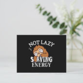 Carte Postale Not lazy Saving Energy (Debout devant)