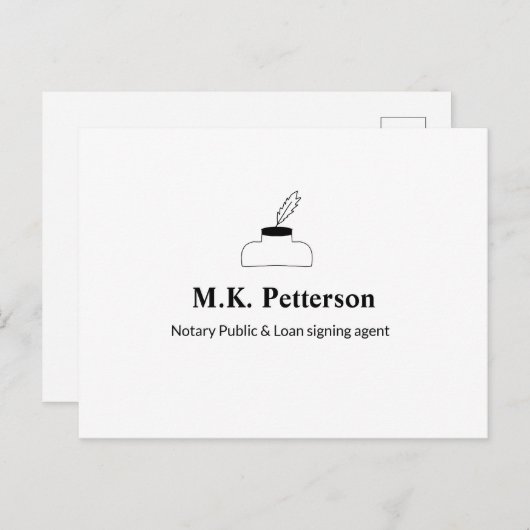 Carte Postale notaire agent signataire de prêt public ajouter le (Devant / Derrière)