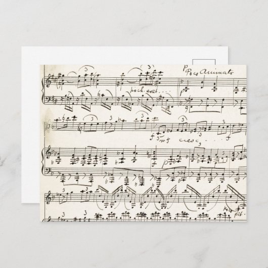 Carte Postale Notation musicale Feuille de musique vintage (Devant / Derrière)