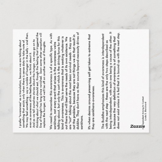 Carte Postale Note #3 Conscience- de Dépendante Arrivée (Dos)