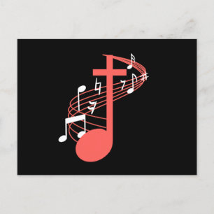 Carte Postale Note Cross Clef Church Choir Choral Music Chorus G