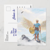 Carte Postale Note d'ange de protection et de courage Archange M (Devant / Derrière)