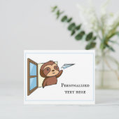 Carte Postale Note d'avion en papier de paresseux (Debout devant)