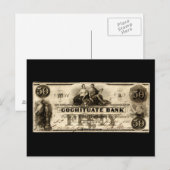 Carte Postale Note de 50 dollars Cochituate 1853 (Devant / Derrière)
