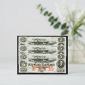 Carte Postale Note de cinq dollars de New Haven 1855 (Debout devant)