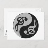Carte Postale note de clavardage de la musique yin yang (Devant / Derrière)